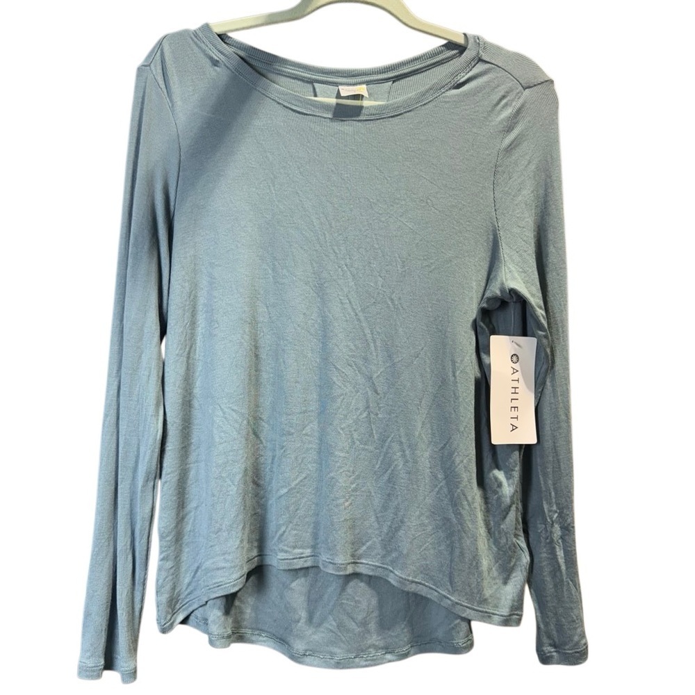 NWT Athleta Light Blue Long Sleeve Tee
